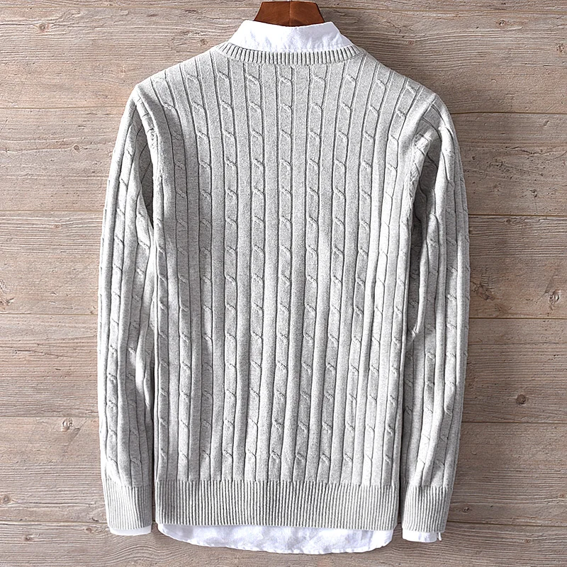 جديد إيطاليا نمط الخريف والشتاء سترة رجالي طويلة الأكمام جولة الرقبة القطن تويست المشارب سترة الذكور الأزياء ماجليون #5