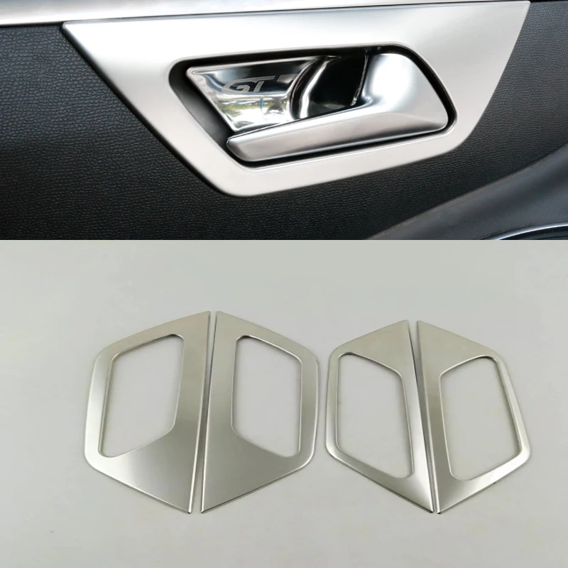 Car Styling Stainless Steel Interior Inner Door Handle Bowl Frame 4pcs For Peugeot 3008 GT 3008GT 2016 2017