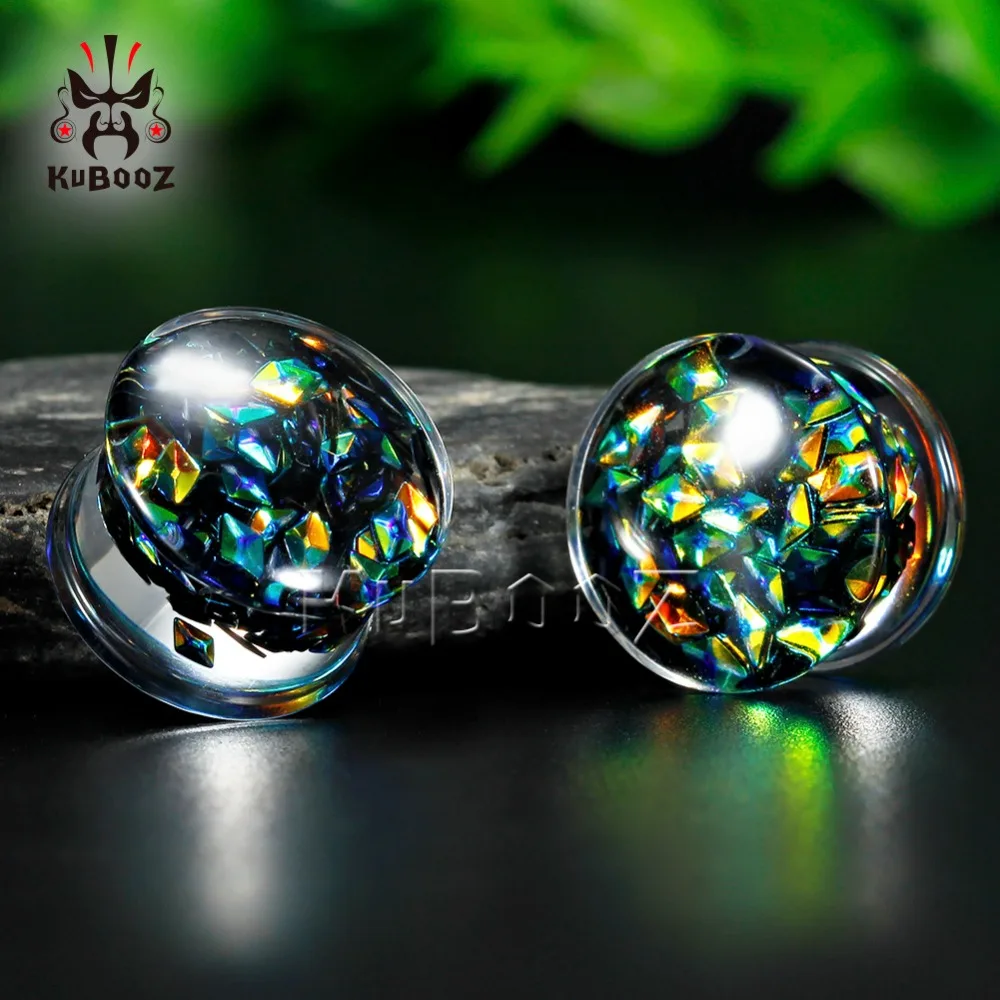 KUBOOZ Ear Piercing Acrylic Saddle Transparent Plug Tunnel Stretchers Body Jewelry Gauges Expander Earrings For Women Men 0g 00g