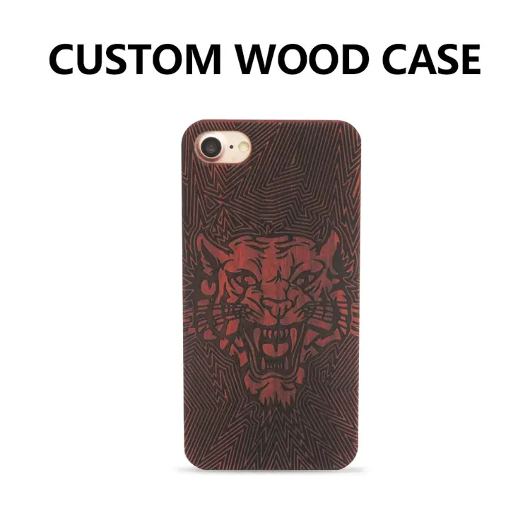 80 pcs LOGO customized for  Retro Skull Head Flower Carving Wood Case for iPhone 7 7plus DIY Novetly Wooden Hard Case Cover