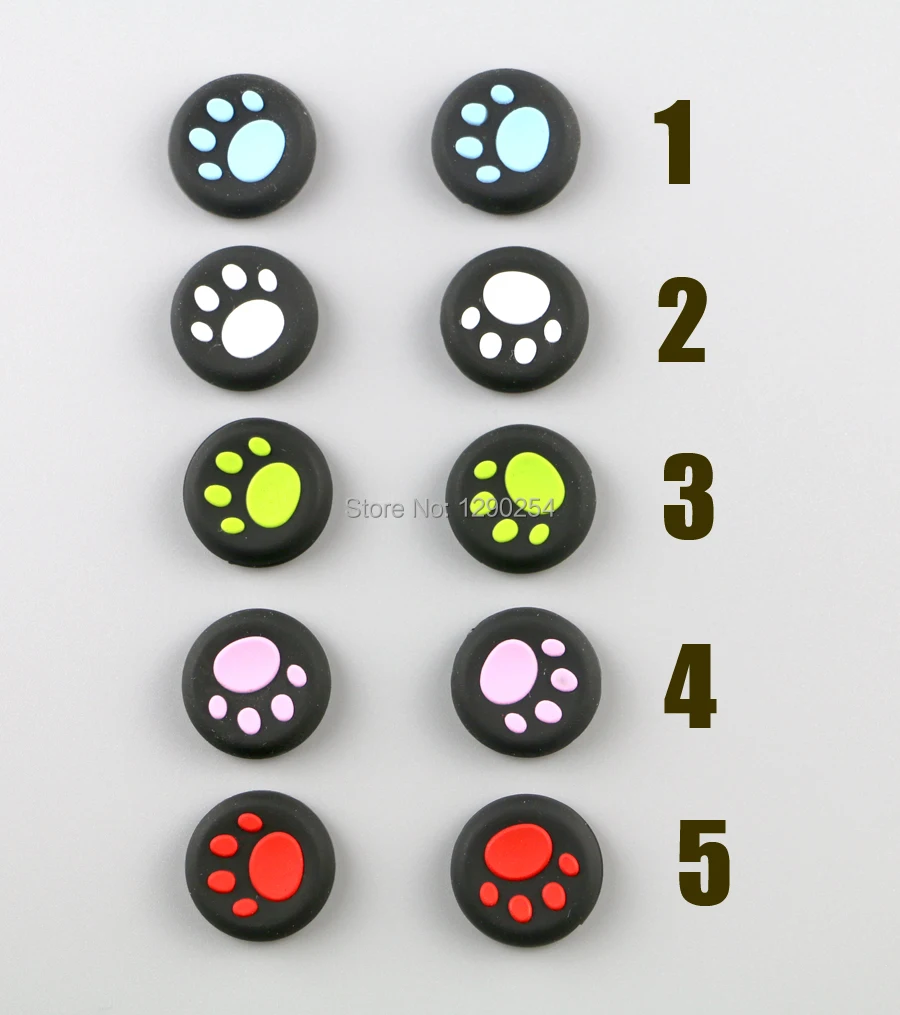 50 stuks Cat Paw Thumb Stick Joystick Siliconen Grip Caps voor PS4 PS3 Xbox 360 One Controller