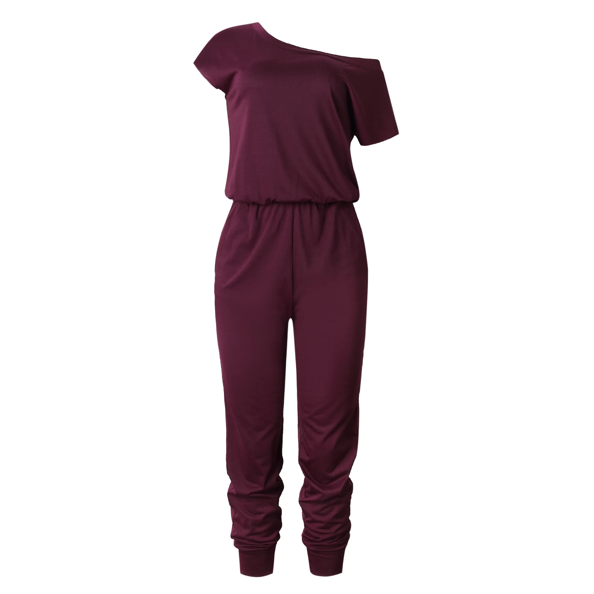 Mới Nữ Jumpsuit Lệch Vai Chắc Chắn Tay Ngắn Áo Liền Quần Nữ Dạo Phố Phối Ren Jumpsuit Một Miếng De Fiesta Mujer