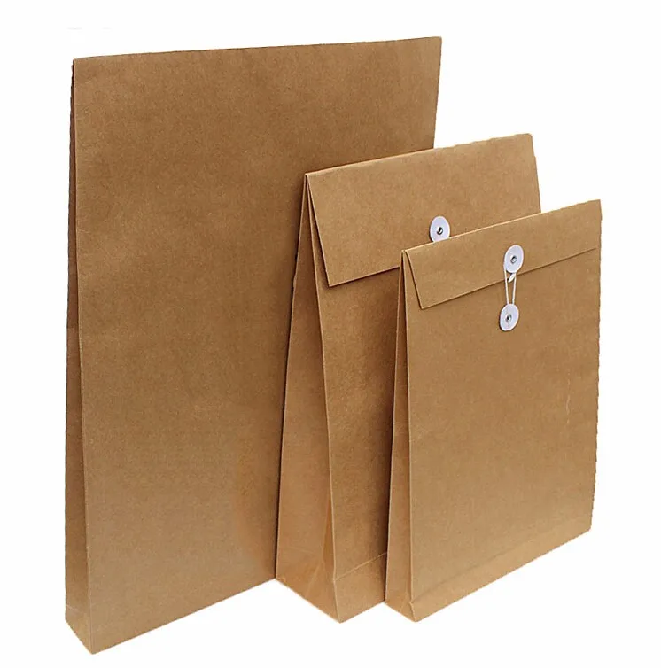 10pcs/lot kraft paper A4 /B4/A3 document bag, A4 file folder envelope for office storage