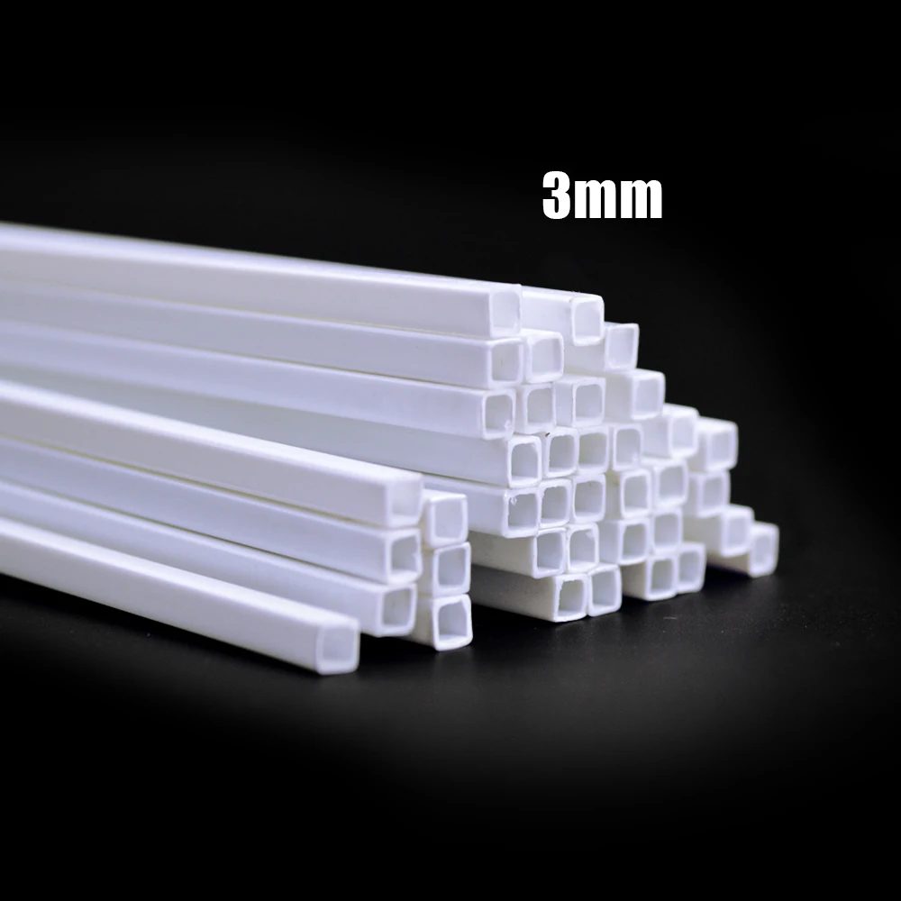 100pcs 3.0*3.0mm Square tube ABS Plastic pipe JYG-3.0 50cm length