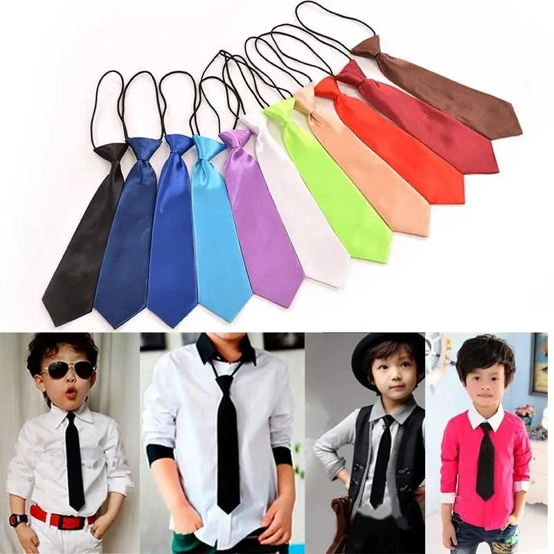 

1Pcs Boy Tie Classic Kid Suit Boy Baby Fashion Classic 11 Solid Color Adjustable Bowtie Red Black White Chlidren Bow Tie Necktie