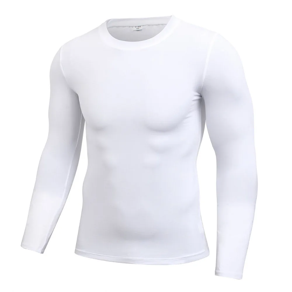 Outdoor Mens Quick Dry Fitness Compressione A Manica Lunga Baselayer Camicia Della Parte Superiore Del Corpo Sotto La Camicia Sport Stretti Usura di