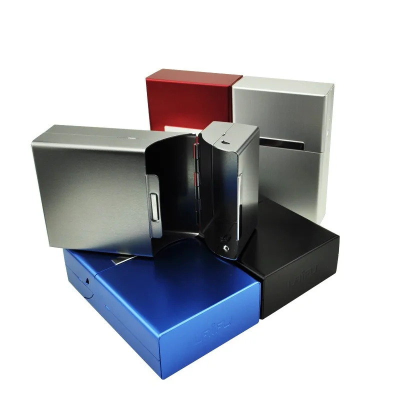 Magnetic Flip Aluminum Cigarette Case 20pcs Cigarettes Box Tobacco Holder for Men 5colors Free Shipping WB356