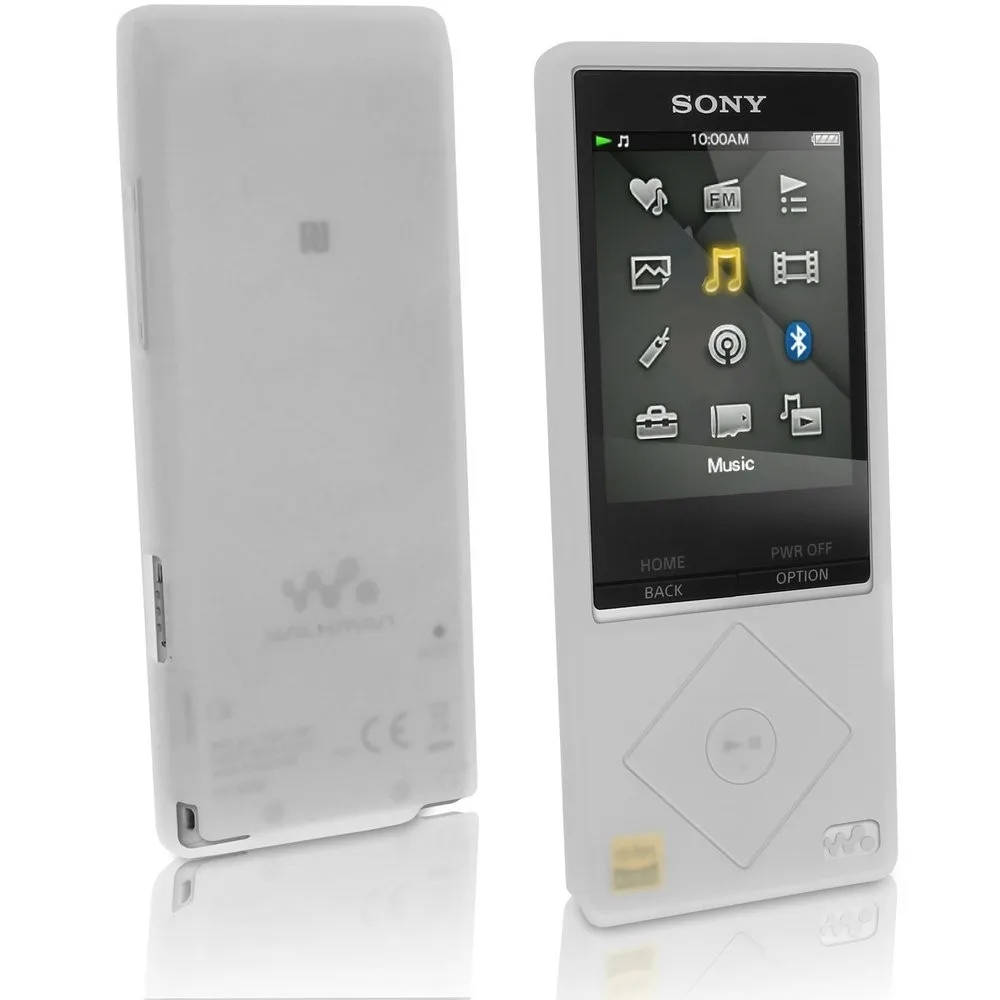 Bieganie wielbłąda gumowe żelowe pokrywa silikonowa skrzynka dla Sony Walkman NWZ A15 A17 A25 A27 ochronna tylna skórzane etui Protector Film pasek