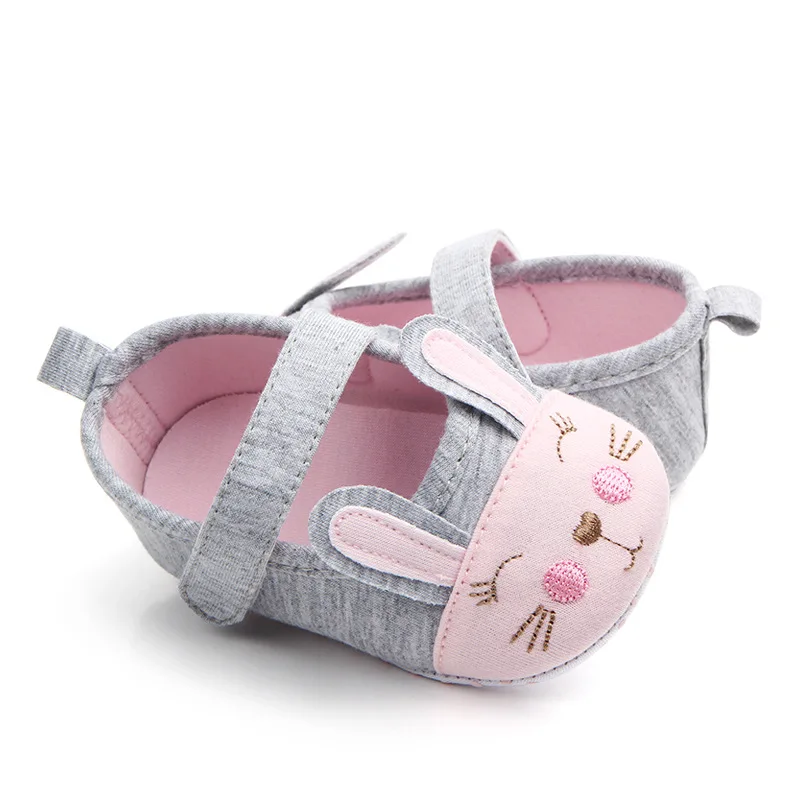 0-18M Sole Shoes Rabbit Shoes First Walkers Children Spring Baby Girl Soft Shallow Mouth Princess First Walkers Shoes