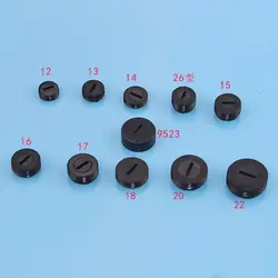 10 pezzi di plastica nera vite portaspazzole in carbonio Caps Case Dia. 12mm/13mm/14mm/15mm/16mm/17mm/18mm/20mm/22mm