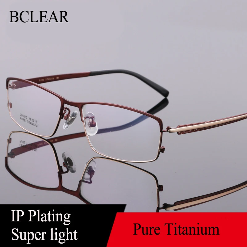 BCLEAR Full Rim Pure Titanium Eyeglasses Frame for Men Optical Glasses Frame Prescription Eyewear Spectacles Fashion Quality