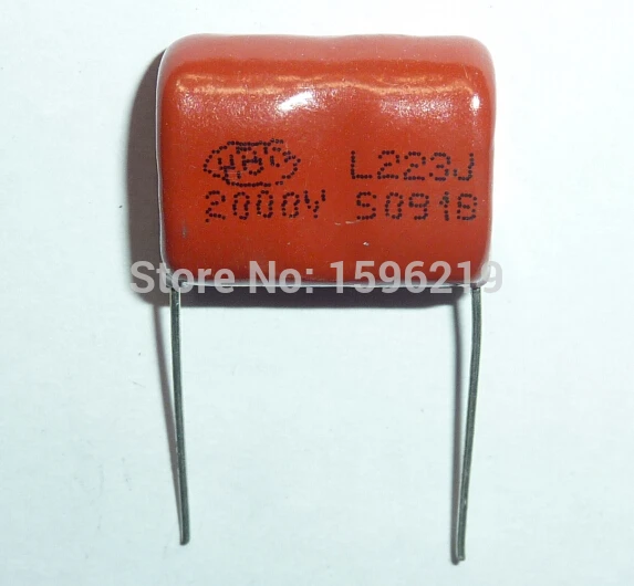 

50pcs CBB capacitor 223 2000V 223J 2KV 0.022uF 22nF P20 CBB81 Metallized Polypropylene Film Capacitor