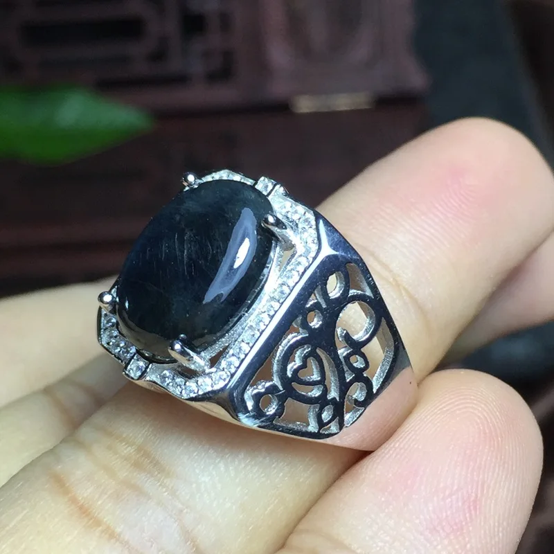 

KJJEAXCMY изящные ювелирные изделия 925 Дюймов, кольцо shandong sapphire, идентификация мужского кольца, Рождественский подарок