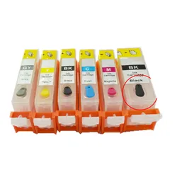 PGI-525  CLI 526 BK C M Y GY refillable ink cartridge empty For canon PIXMA  MG6150 MG6250 MG8150 MG8250 printer