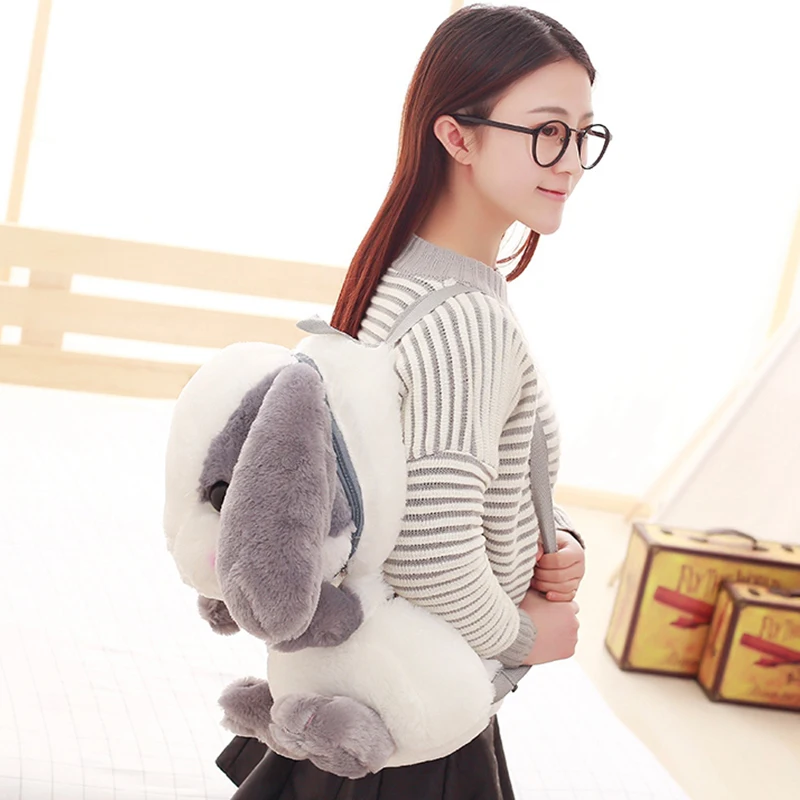 Wholesale cute cartoon rabbit shoulder bag shoulder bag furry toy backpack children's holiday gift Christmas gift