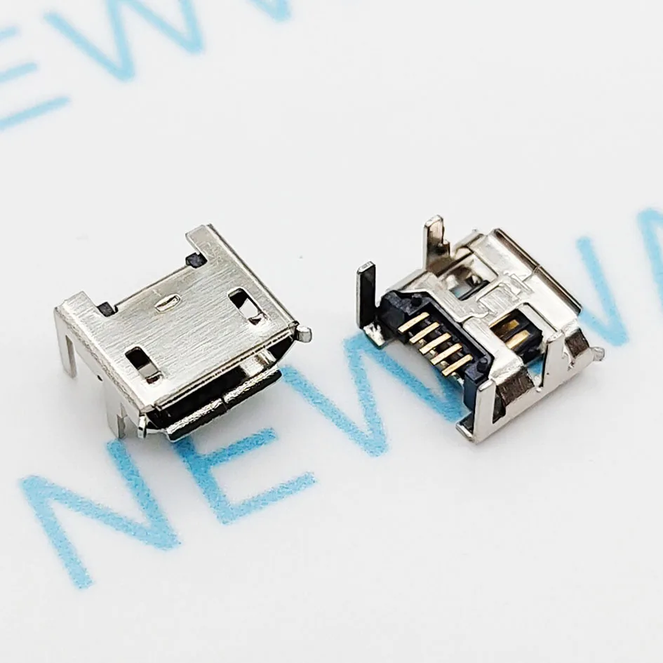 10Pcs Micro Usb Connectors 5-Pin Jack Micro Usb, Dip4 Feet 5 Pins Konektor Usb Mikro Ekor Pengisian Socket Terminal