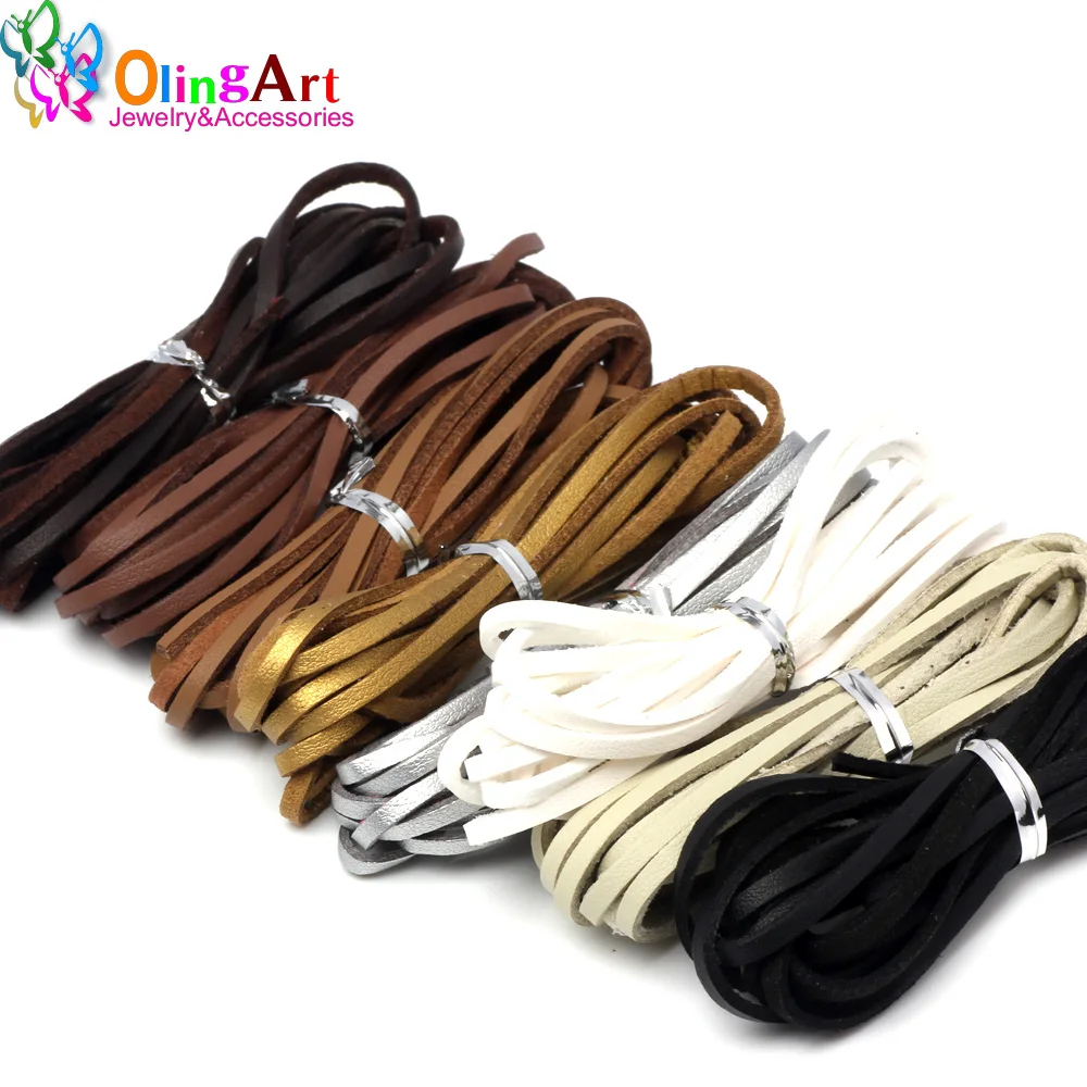 

OlingArt 3*1.5mm 6M PU Faux Suede Leather Cord Accessory women earrings Bracelet choker necklace DIY jewelry making