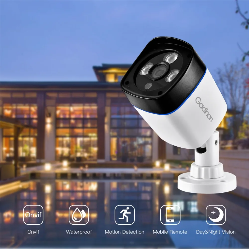 Gadinan 2.8mm Wide Angle IP Camera 8MP 5MP 4MP P2P Outdoor Surveillance Security DC 12V/ 48V POE CCTV Outdoor