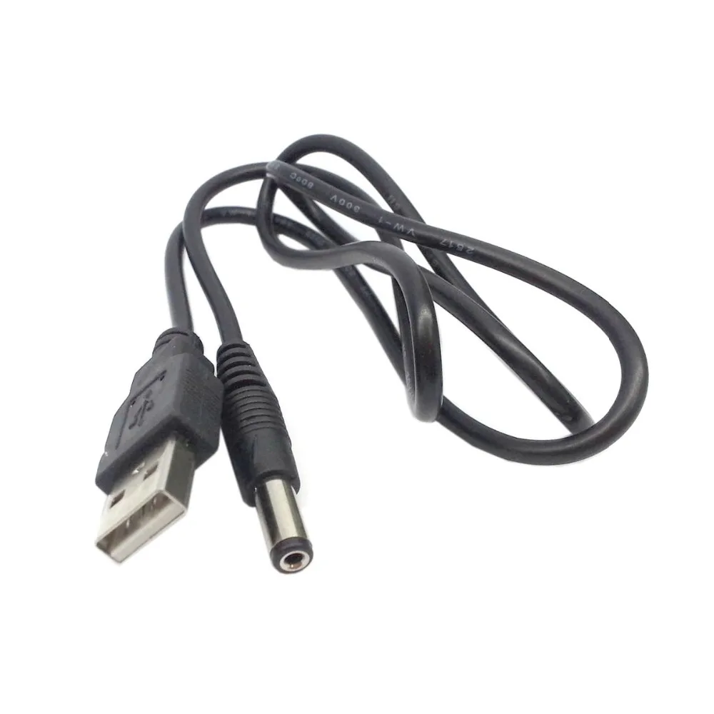 USB to 5.5 mm/2.5 mm 5 Volt DC Barrel Jack Power charge Cable 1m 3ft Elbow 90 Right Angle Design DC power plug USB CABLE