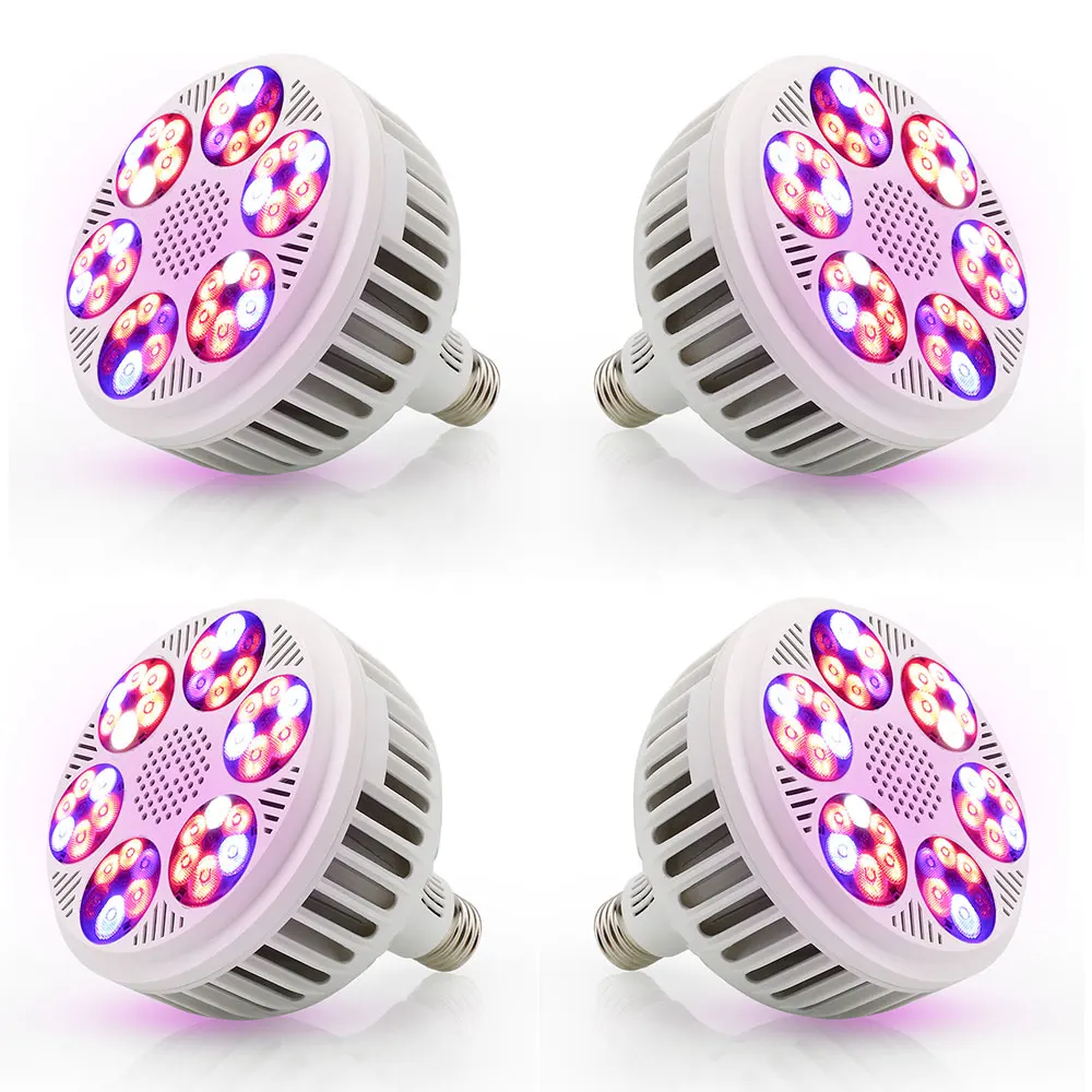 

4pcs/lot 120W LED Grow Light Full Spectrum E27 Growing Lamp For Indoor Plants Growing Flowering Hydroponics System Grow Box