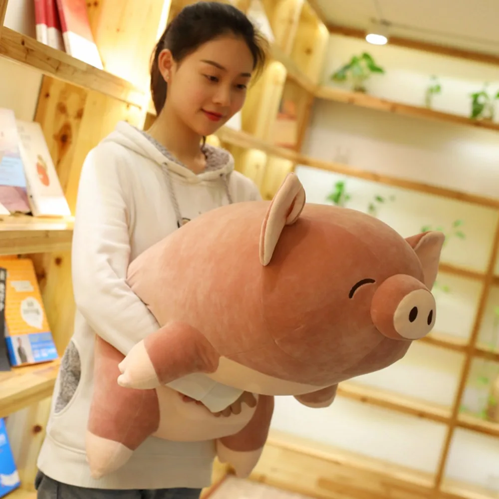 large 80cm cartoon pink pig plush toy soft doll sleeping pillow Christmas gift s2521