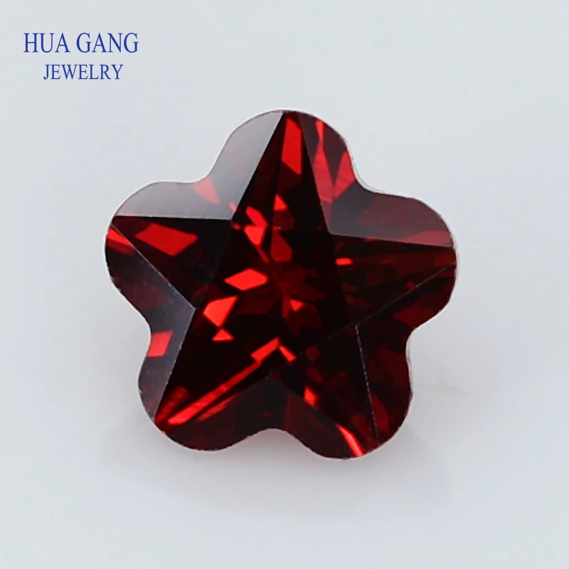 

Garnet Pentacle Plum Shape Brilliant Cut CZ Stone Synthetic Gems Cubic Zirconia For Jewelry Size 3x3~10x10mm