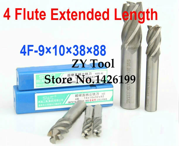 

Free shipping 2pcs 9.0mm 4 Flute HSS & Extended Aluminium End Mill Cutter CNC Bit Milling Machinery tools Cutting tools.