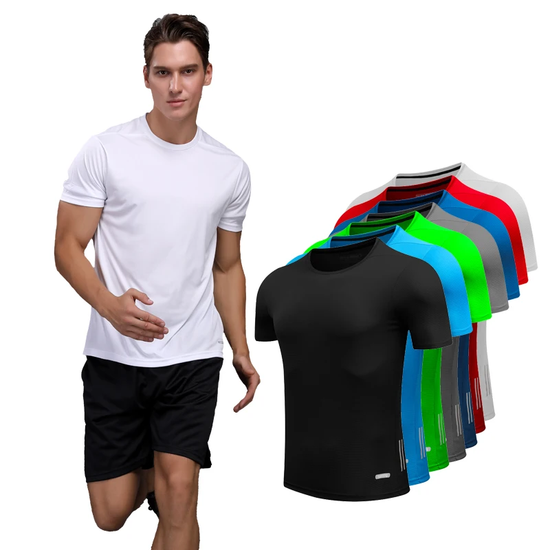 T Shirts For Man Homme Running Designer Quick Dry Short Sleeve Exercise Slim Sport Training Clothes Workout Bodybuilding Tee