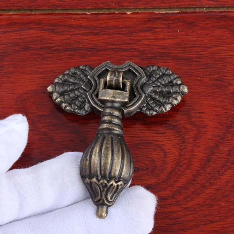 Rustico retro style antique brass drawer cabinet knobs pulls vintage bronze shaky drop Pendant dresser door handles knobs pulls