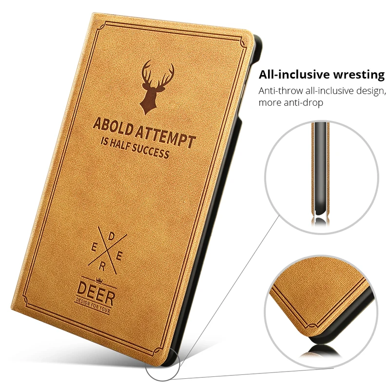 Deer Muster PU Leder Fall für Apple iPad Air 1 2 9,7 inch Magnetischer Standplatz PU Leder Abdeckung Für Apple iPad 5 6 Fall + film + stift