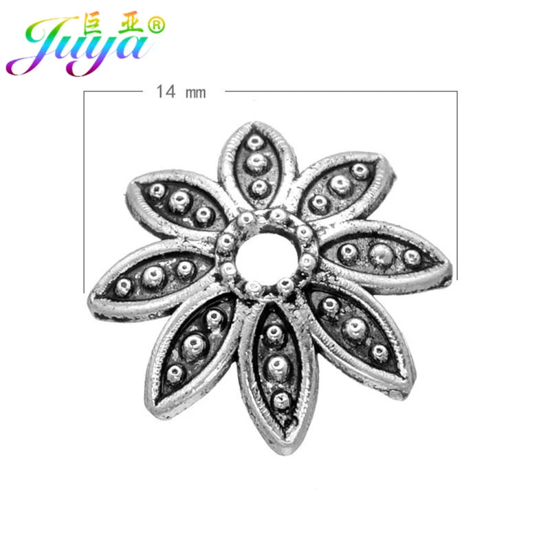 Wholesale 100pcs Antique Silver Color Hole Spacer Beads Caps DIY Handmade Beadwork Beads Jewelry Findings Earrings Accessories