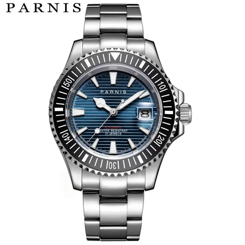 Parnis 40mm Automatic Mechanical Watches Men 21 Jewel Miyota 8215 Waterproof 5bar Sapphire Crystal Men's Watch Relogio Masculino