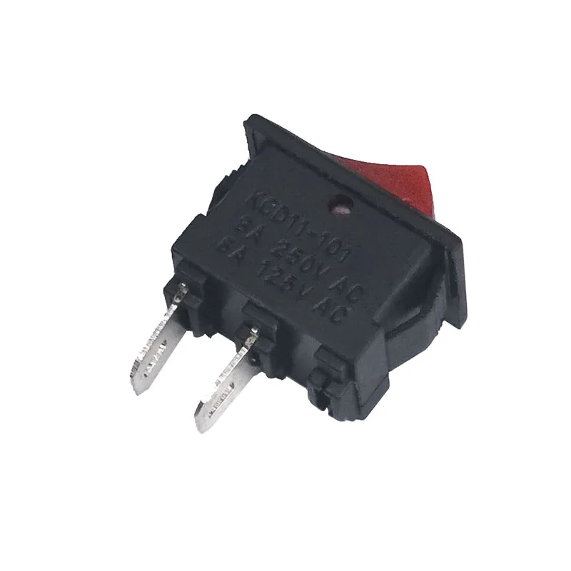 KCD11 15*10mm SPST 250V 3A 2Pin Red  Push Button Switch Snap-in ON OFF Rocker Position Switch 15x10mm