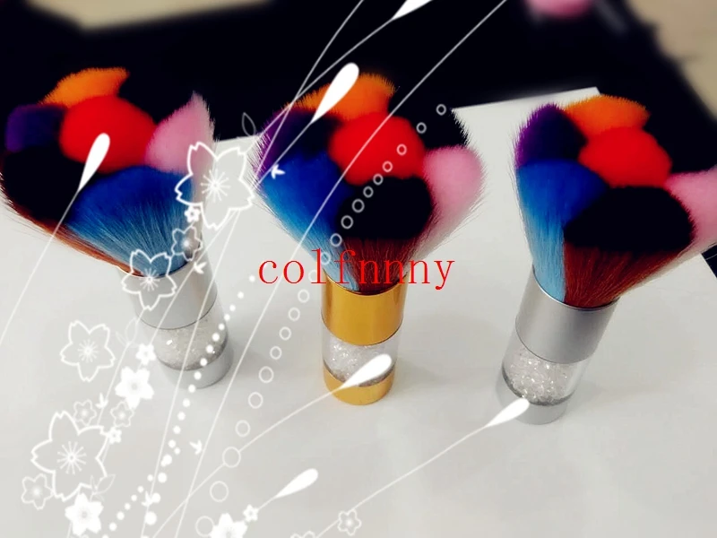 30pcs/lot Colorful Nail Dust Brushes Acrylic & UV Nail Gel Powder Nail Art Dust Remover Brush Cleaner Rhinestones Tool