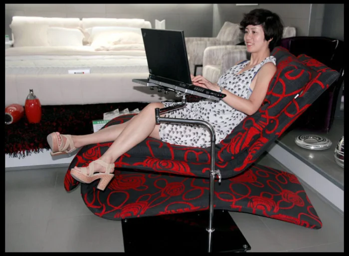 มัลติฟังก์ชั่เคลื่อนไหวเต็มรูปแบบที่สามารถเคลื่อนย้ายโต๊ะแล็ปท็อปแบบพกพาข้างเตียง/โซฟาแล็ปท็อปยืนแท็บเล็ตคอมพิวเตอร์ผู้ถือL Apdesks +แผ่นรองเมาส์