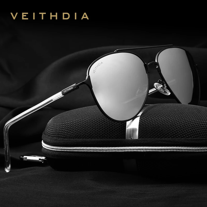 VEITHDIA Brand Designer Fashion Men's Sunglasses Polarized Mirror Lens Eyewear Accessories Women Sun Glasses UV400 For Male 3802