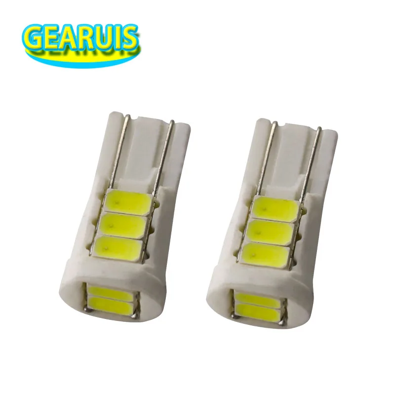 

100pcs W5W T10 Ceramic 8 SMD 5630 LED LED 5730 194 168 501 Wedge Side License Plate Light Lamp wedge parking light bulbs white