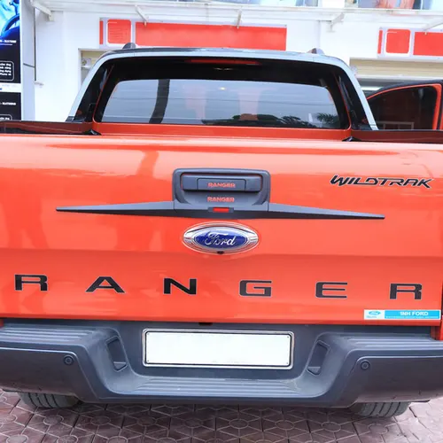 Imagen 2 del producto Moldura de puerta trasera de plástico ABS, embellecedor de maletero negro mate, cubierta de manija de puerta trasera para Ford Ranger 2012-2021 T6/T7 Pickup 4*4