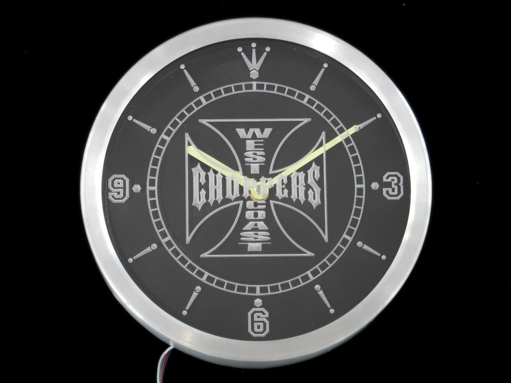 nc0179 West Coast Choppers Bike Neon Light Signs LED Wall Clock