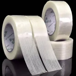 1pcs 50M  fiber tape strong glass fiber tape high temperature resistant non-marking single side stripe tape 5MM/10MM/15MM
