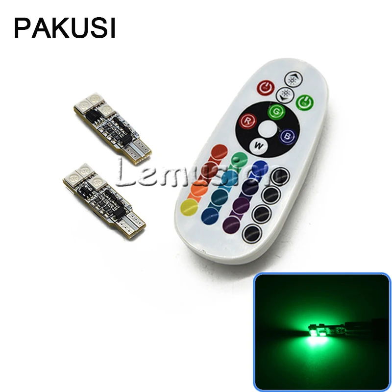 PAKUSI Car LED Interior Light Reading Lamp bulb For BMW Audi a3 VW for universal car accessories RGB 6-SMD 5050 194 T10 W5W