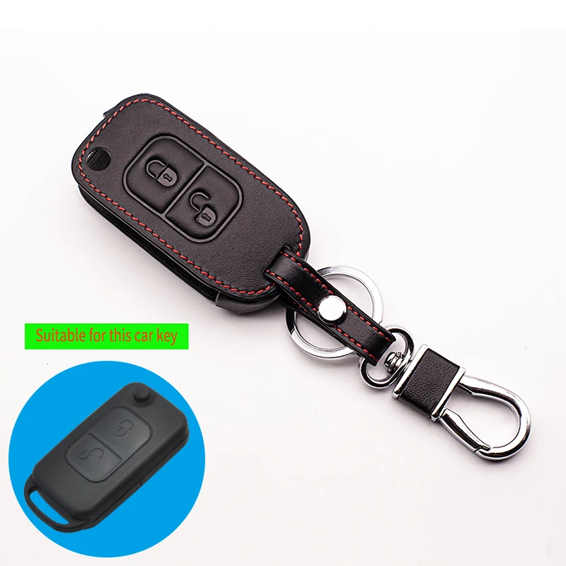 For Mercedes Benz E113 A C E S D05 W202 W203 W168 classic design Genuine Leather Car Key Case Cover 2 buttons shell starline a91