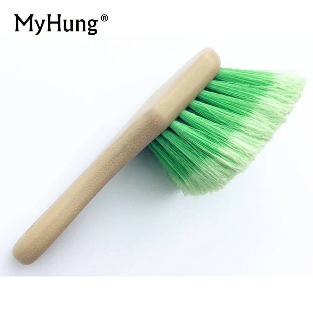 New Scratch Free Short Handle Car Motorcycle Wheel Tire Scrub Brush Special Design Feathered Split End Super Soft Hair Styling