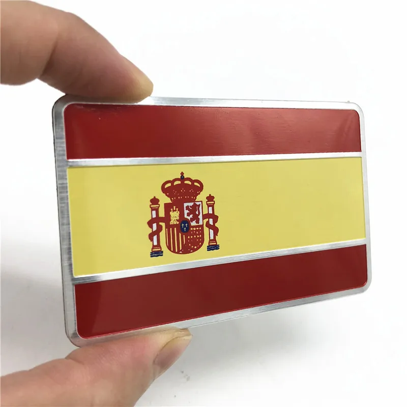 3D Alluminio Spagna Bandiera Nazionale Distintivo Dell\'emblema Auto Parafango Adesivo Decalcomania Accessori Per Opel Peugeot BMW VW Toyota Audi