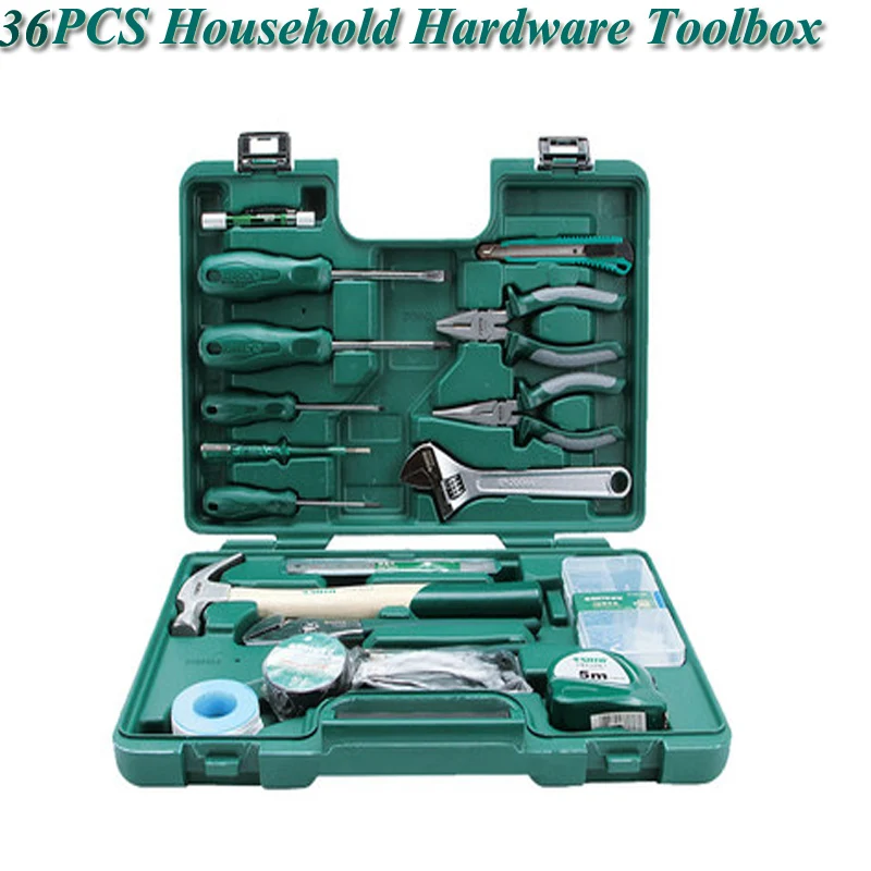 

Electrical Hand Tool Set General Household Hand Tool Kit with Plastic Toolbox Storage Case Wrench Screwdriver Knife DY06503