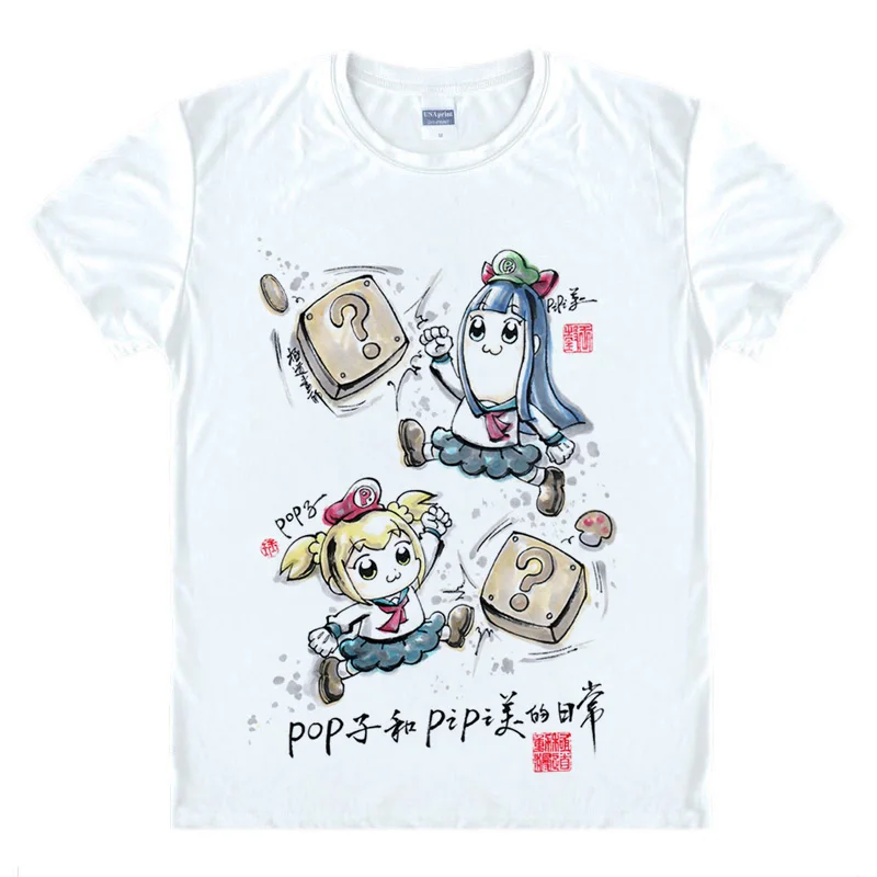 Anime Shirt Pop Team Epic T-shirt Fashion Poputepipikku Stitch Tops Popuko Printed t shirts Multi-style Pipimi Short Hipster