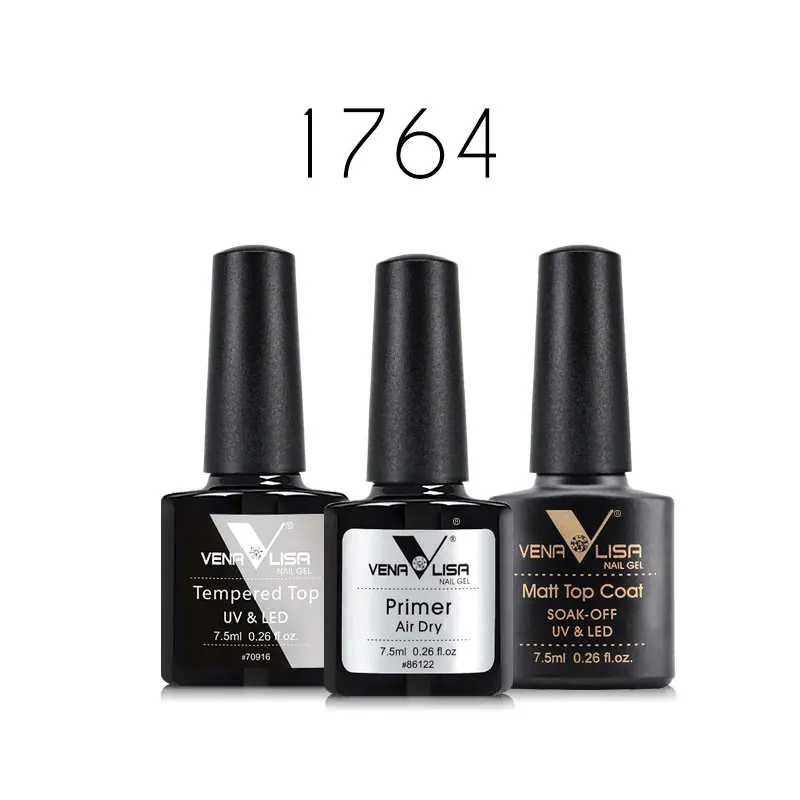 Venalisa – ensemble de vernis à ongles Gel UV, couche de Base et de finition, à tremper, sans essuyage, brillant, 3 pièces