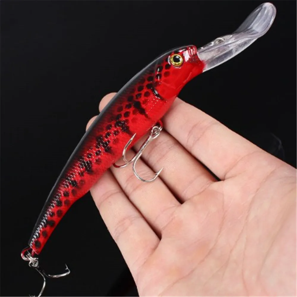 Leurre de pêche au vairon en plastique dur, grand appât Élà manivelle, bar, pêche à la traîne, brochet, carpe, accessoires, 28g, 16.5cm, 1 pièce