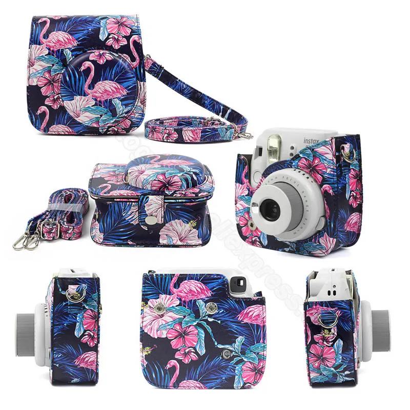 Fujifilm Instax Mini Camera Case Quality PU Leather Shoulder Bag with Strap for Fuji Instax Mini 9, Instax Mini 8 Camera