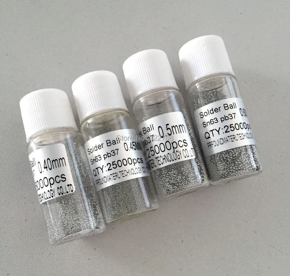 50000 pz/bottiglia 0.2-0.76mm BGA sfere Reballing al piombo per Chip IC accessori per saldatura materiale per stagno a sfera per saldatura
